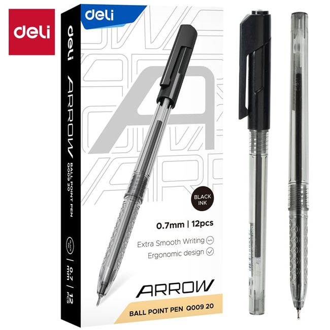 DELI - pack 36 Lápiz pasta bolígrafo punta mini 07 mm tinta negra