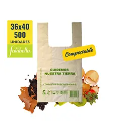 GENERICO - Bolsa Camiseta Biodegradable & compost 36x40 500 unidades