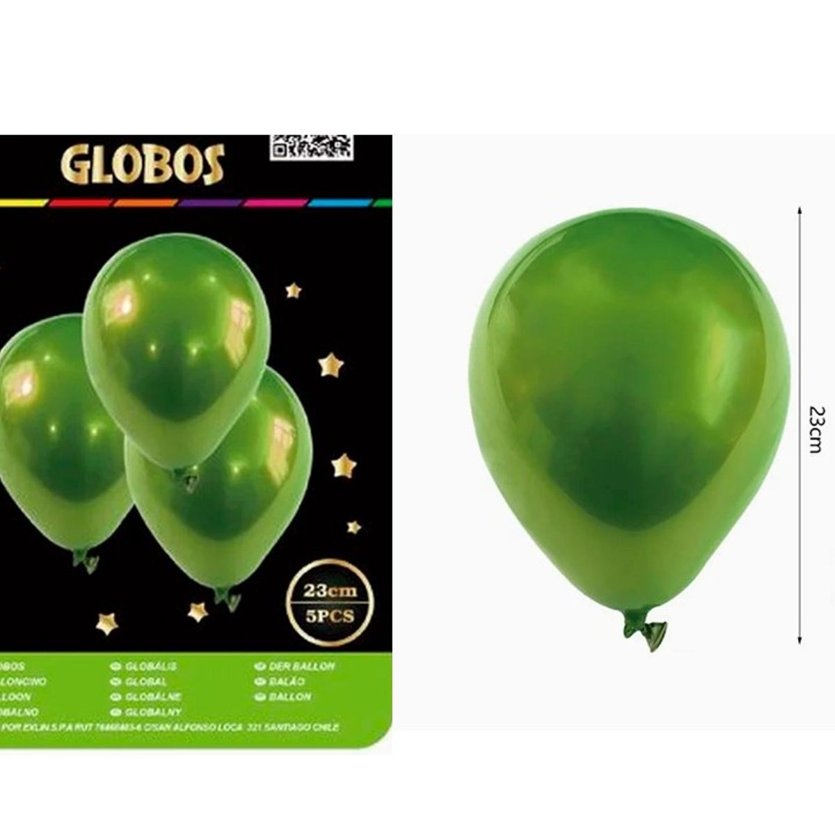 GENERICO - Globo Helio Verde 23cm