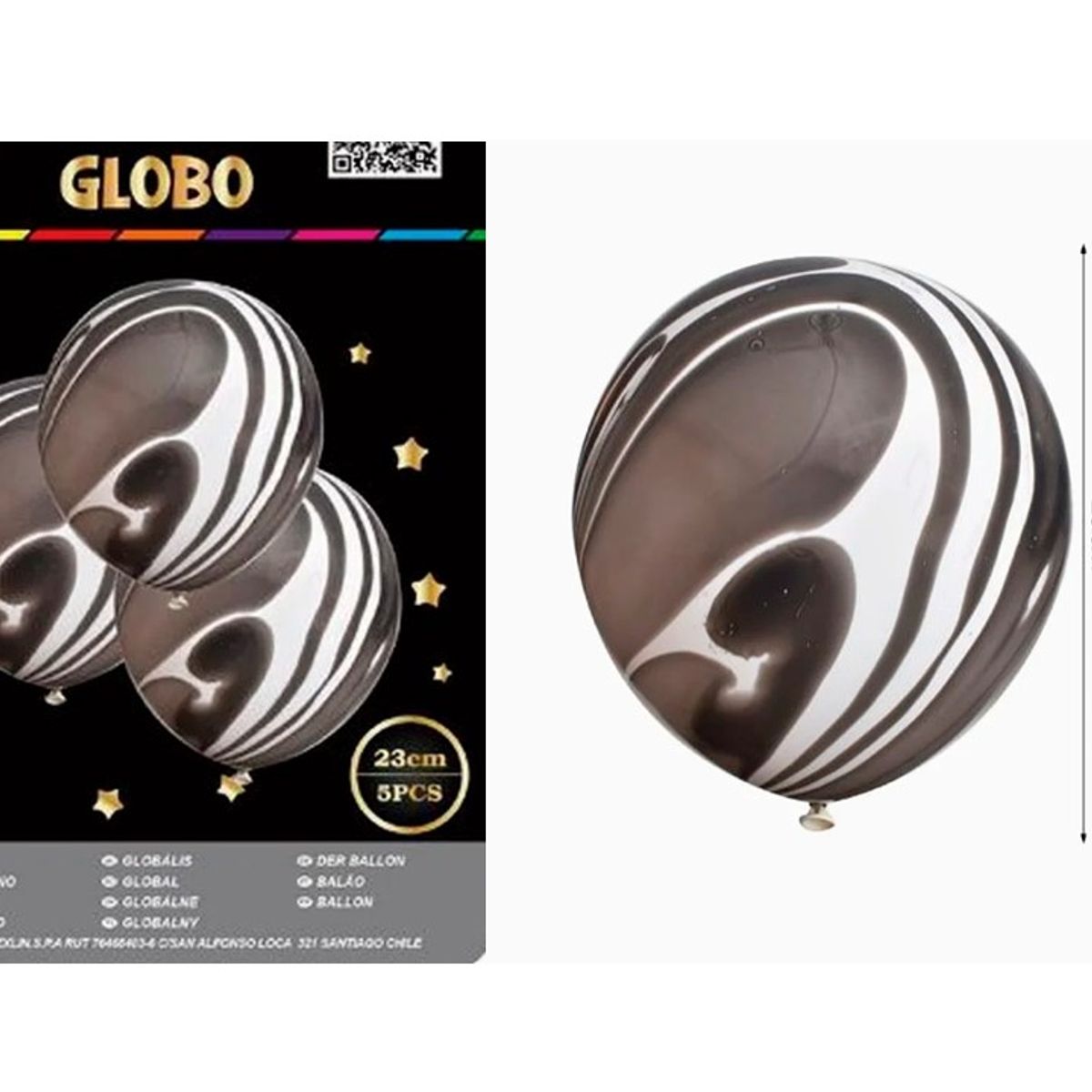GENERICO - Globo Látex Color Negro 23cm