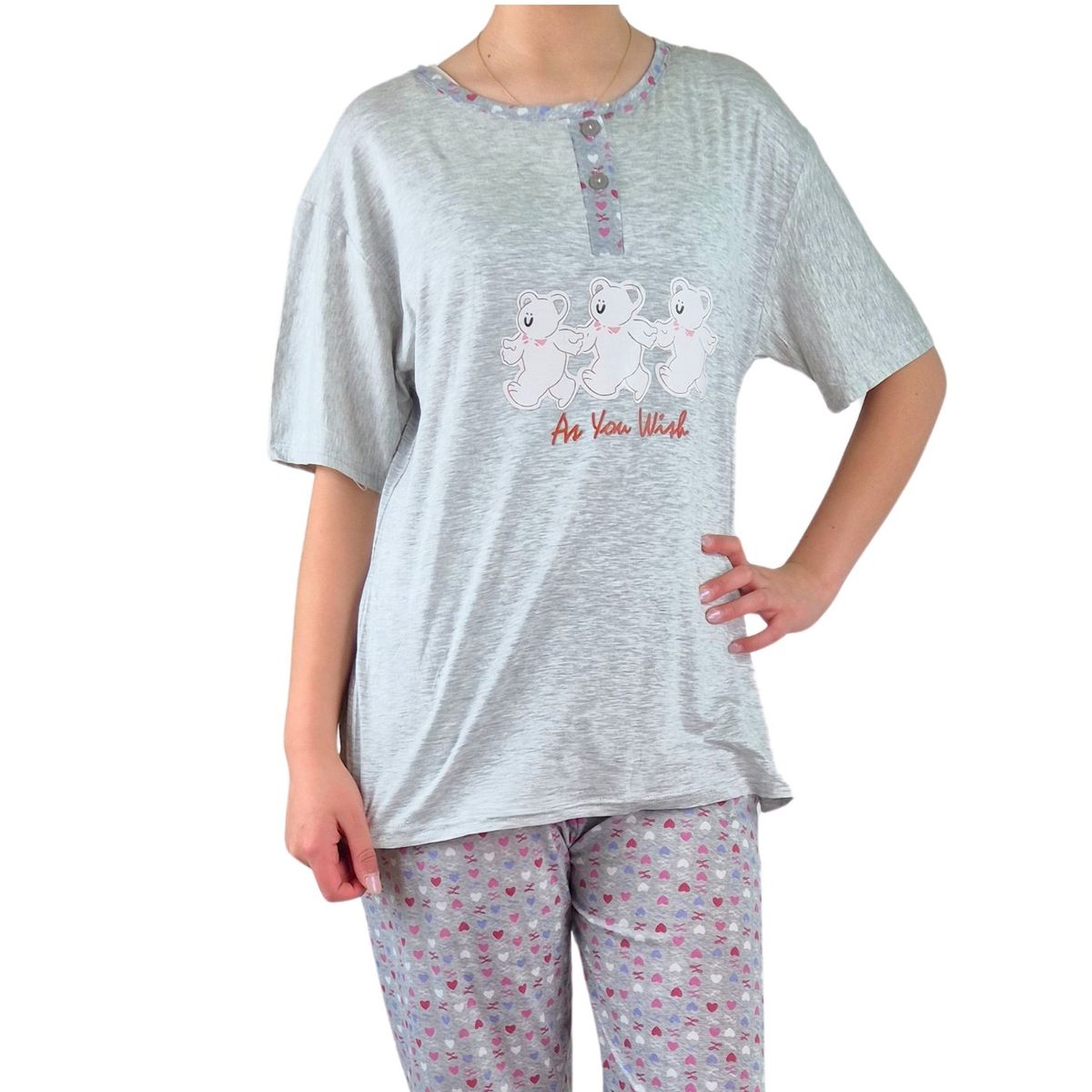 LIKE SHOP - Pijama Mujer Verano Manga Corta y Pantalon 537