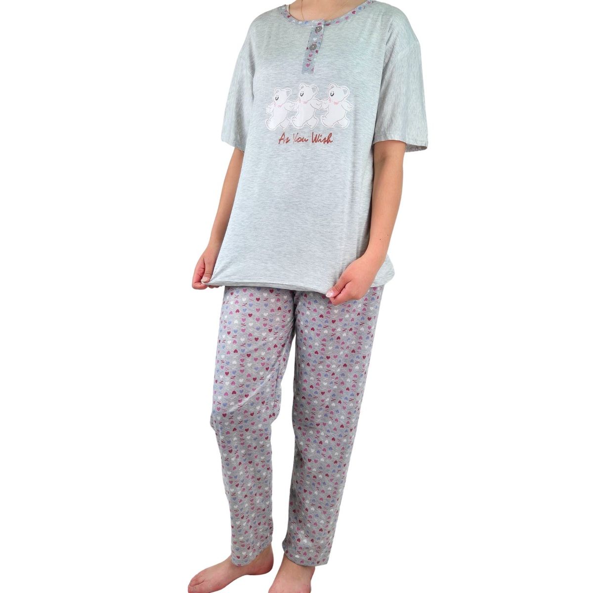 LIKE SHOP - Pijama Mujer Verano Manga Corta y Pantalon 537