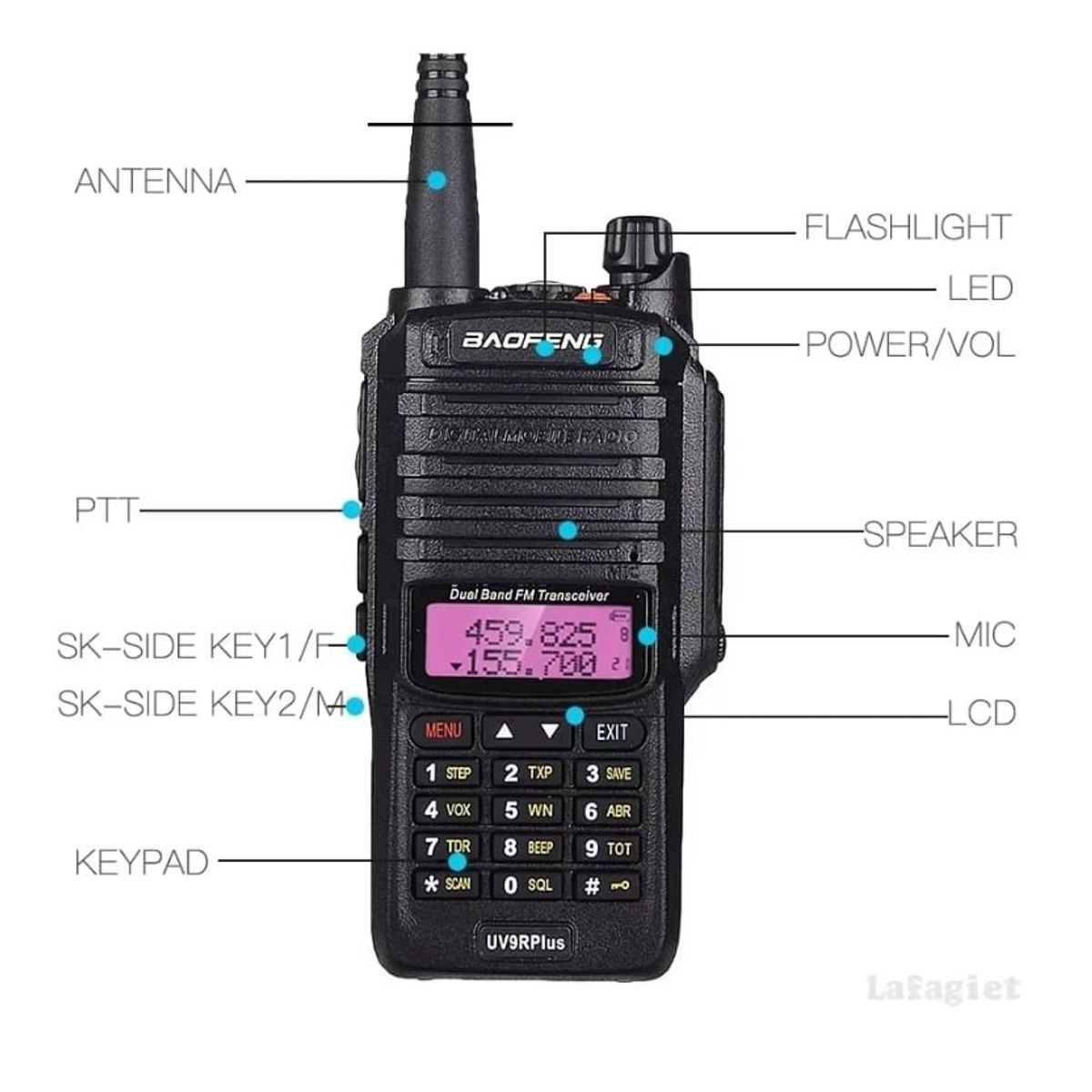 GENERICO - Radio Baofeng UV9rPlus Bidireccional DobleBanda VHF UHF 10W ip68