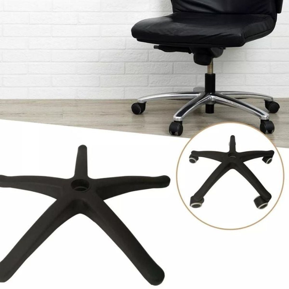 CRUSEC - Base De Silla 5 Patas Repuesto Giratoria Ergonomica