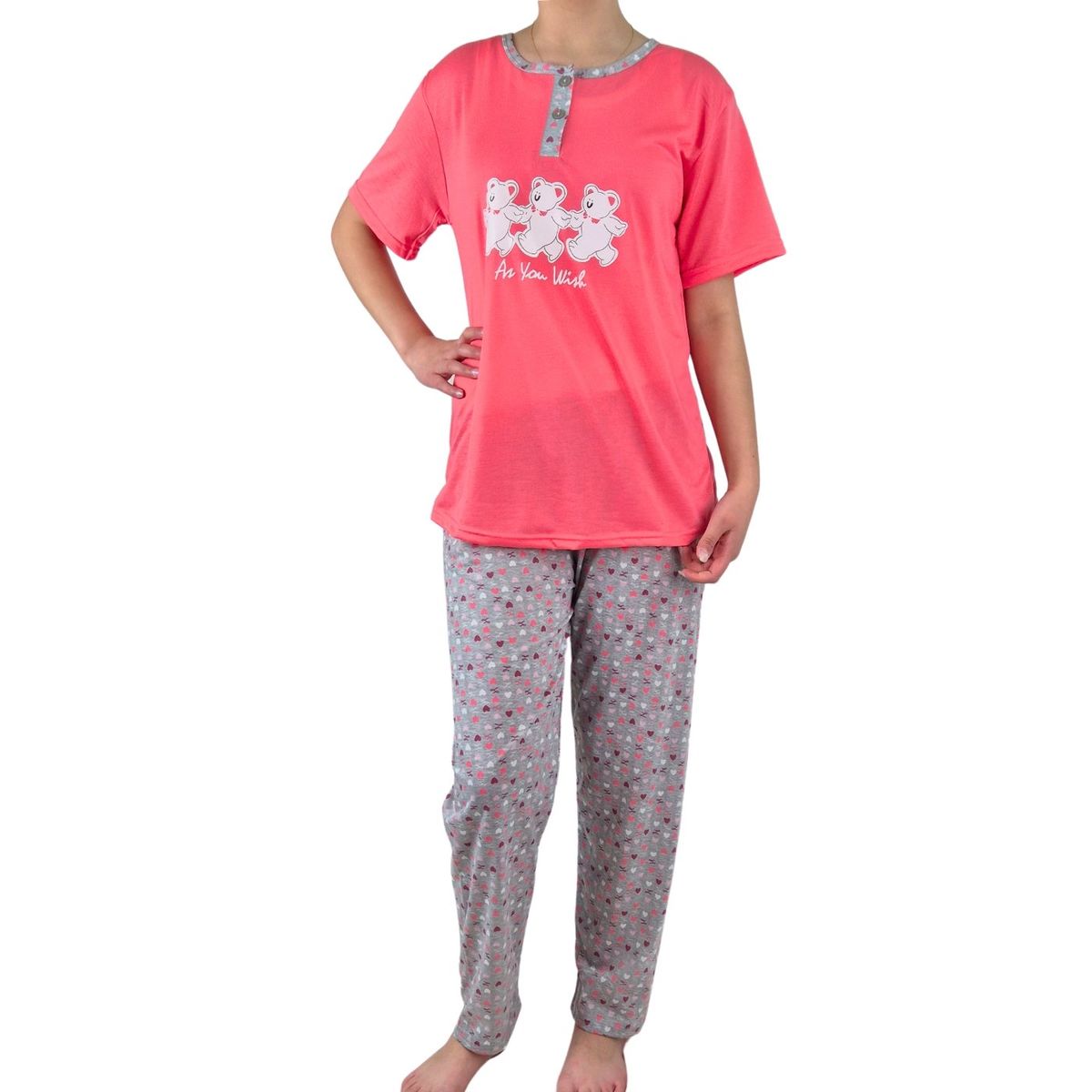 LIKE SHOP - Pijama Mujer Verano Manga Corta y Pantalon 537