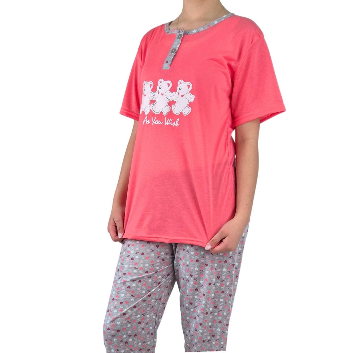 LIKE SHOP - Pijama Mujer Verano Manga Corta y Pantalon 537