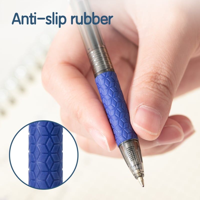DELI - pack 36 Lápiz pasta bolígrafo retráctil azul punta 07 mm