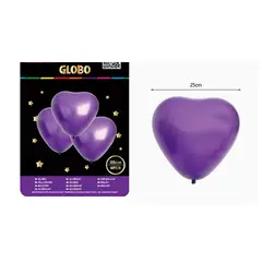 GENERICO - Globo Corazón Morado 25cm
