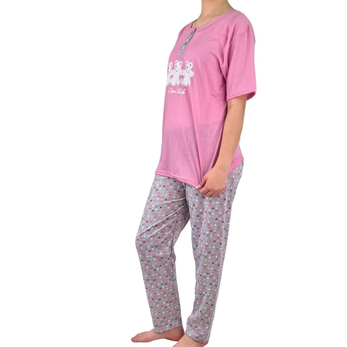 LIKE SHOP - Pijama Mujer Verano Manga Corta y Pantalon 537