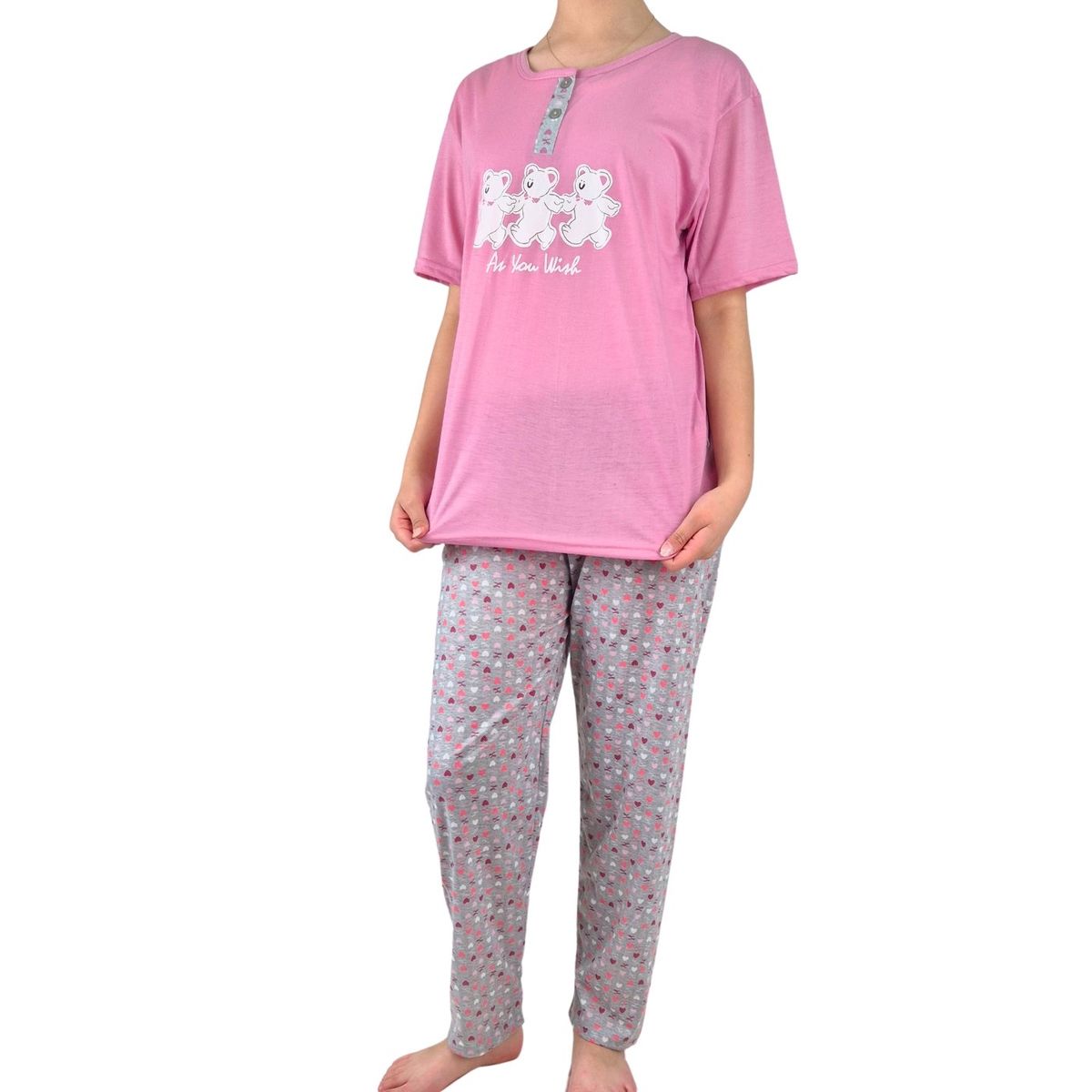 LIKE SHOP - Pijama Mujer Verano Manga Corta y Pantalon 537