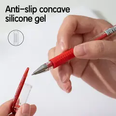 DELI - Pack 72 Lápiz tinta gel 05 mm rojo con grip suave