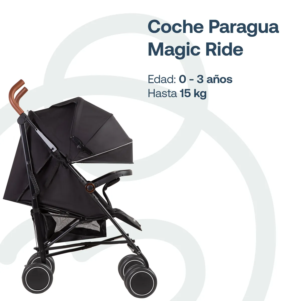 BEBESIT - Coche Paragua Magic Ride Fiesta Negro Bebesit