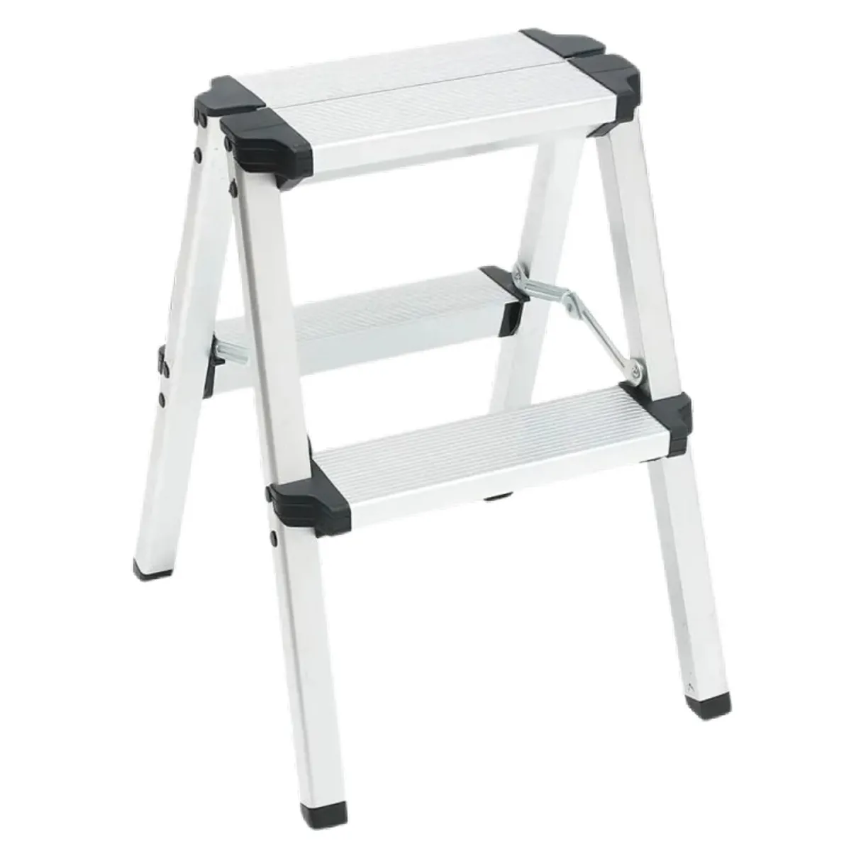 OEM - Escalera Taburete Plegable 2 Peldaños Aluminio