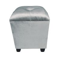 Pouf Gris Felpa 40x40x45 Muebles Rimar