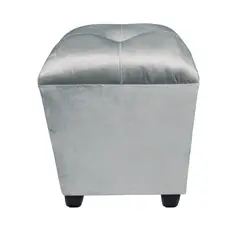 GENERICO - Pouf Gris Felpa 40x40x45 Muebles Rimar