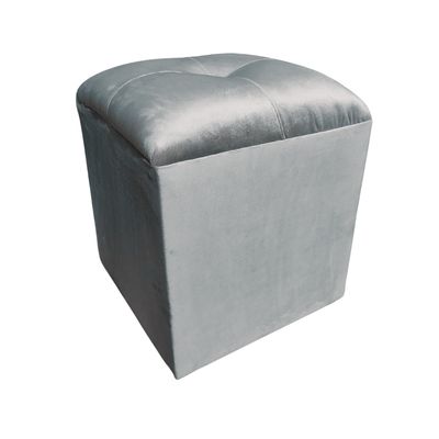 Imagen 2 del producto Pouf Gris Felpa 40x40x45 Muebles Rimar