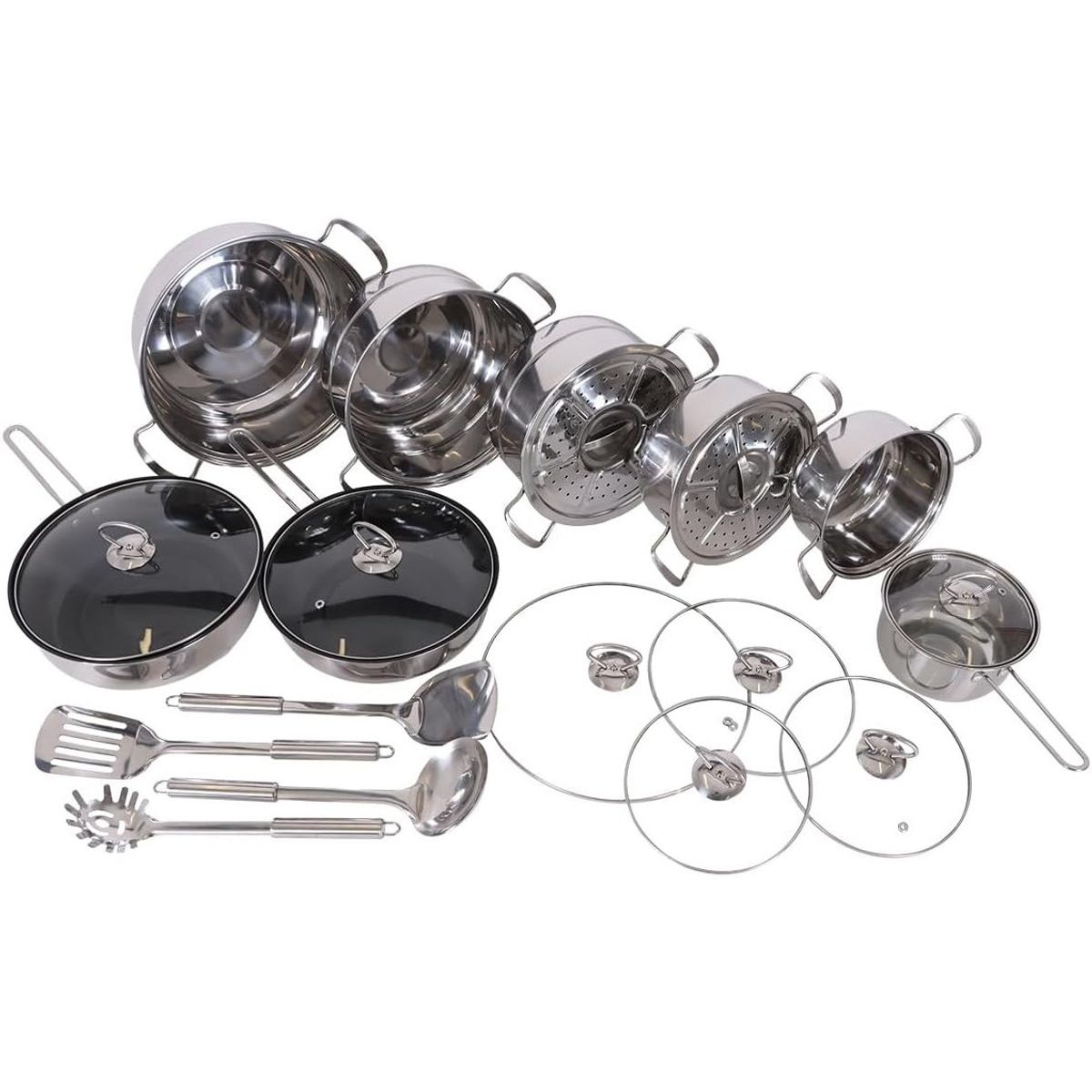 BLUEDREAMER - Bateria de Cocina Sofia Inox Acero Inoxidable 21 Piezas