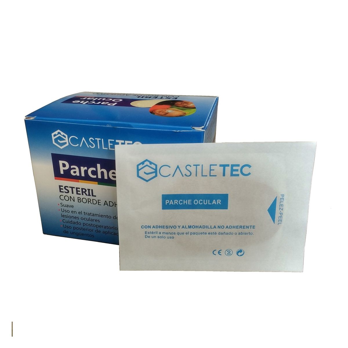 CASTLETEC - PACK 2 cajas de Parches Oculares Infantil Total 100 unidades Piel