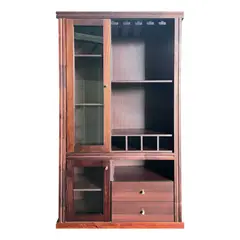 LAS ARAUCARIAS - Vitrina Monaco de Madera 2 Puertas de Vidrio 2 Cajones