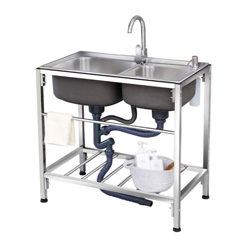 CRUSEC - Lavafondo Doble Moderno Funcional Acero Inoxidable