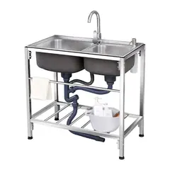 CRUSEC - Lavafondo Doble Moderno Funcional Acero Inoxidable
