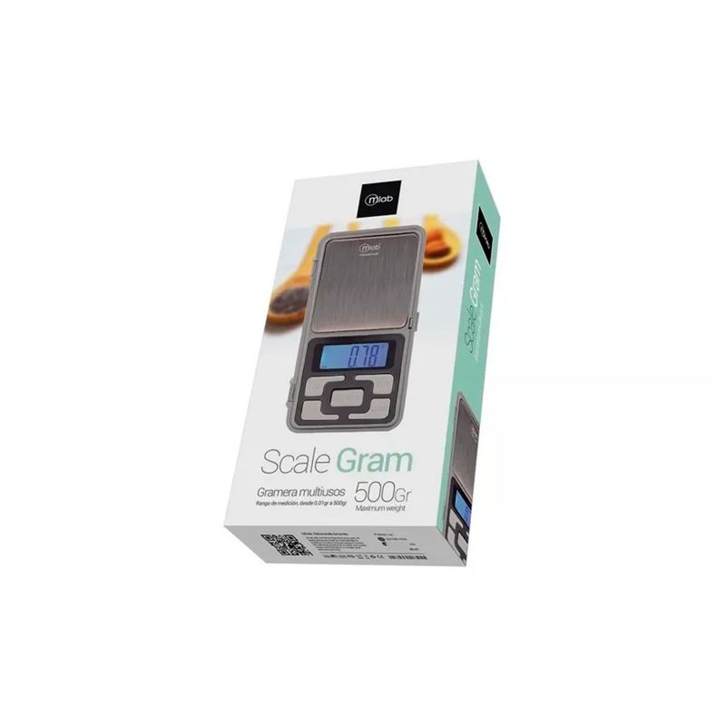 MLAB - Balanza Portátil Cocina Gramera Scalegram 500g Mlab Plateado MLAB