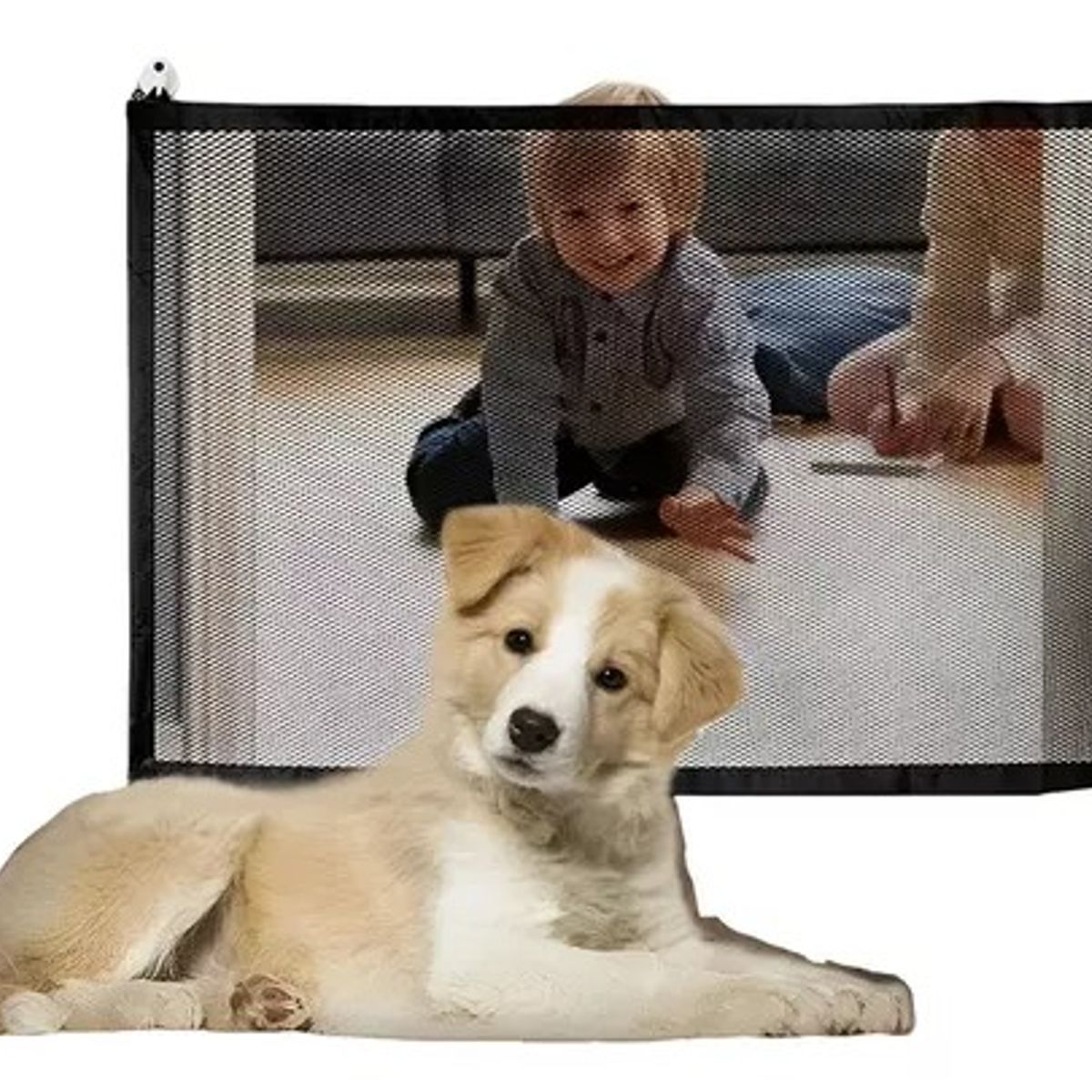 GENERICO - Puerta De Seguridad Plegable Magica Malla Para Mascotas