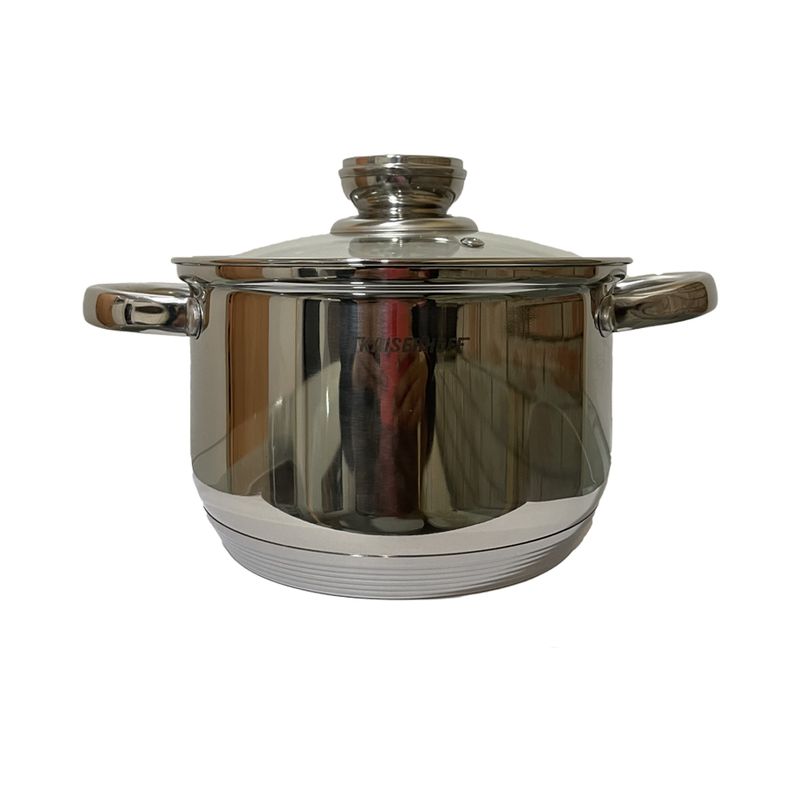 GENERICO - Juego Batería Ollas Acero Inox 161820 Cm Con Tapa Vidrio