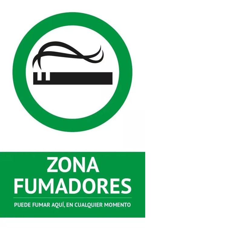 GENERICO - Letrero Zona De Fumadores 30x20cm Trovicel