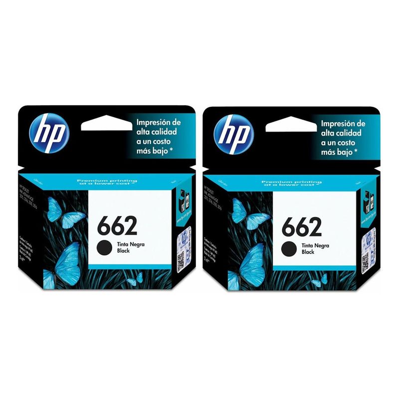 HP - Pack 2 Cartuchos Hp 662 Negro Originales