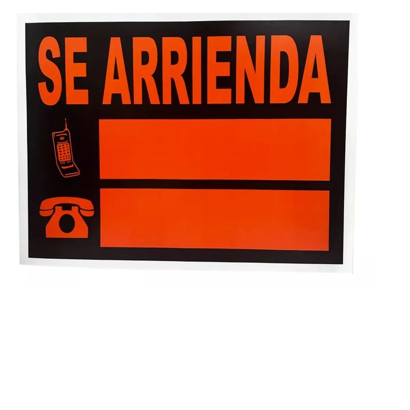 GENERICO - Letrero Se Arrienda 50 X 35 Cm, Lámina De Plástico