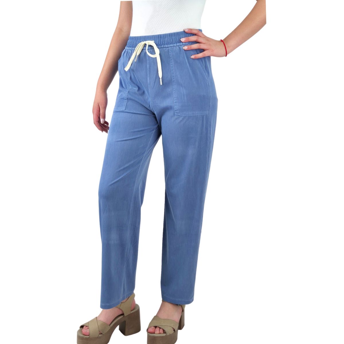 LIKE SHOP - Pantalon Palazzo Mujer Liviano Recto Excelente Calidad Tipo Jeans 664