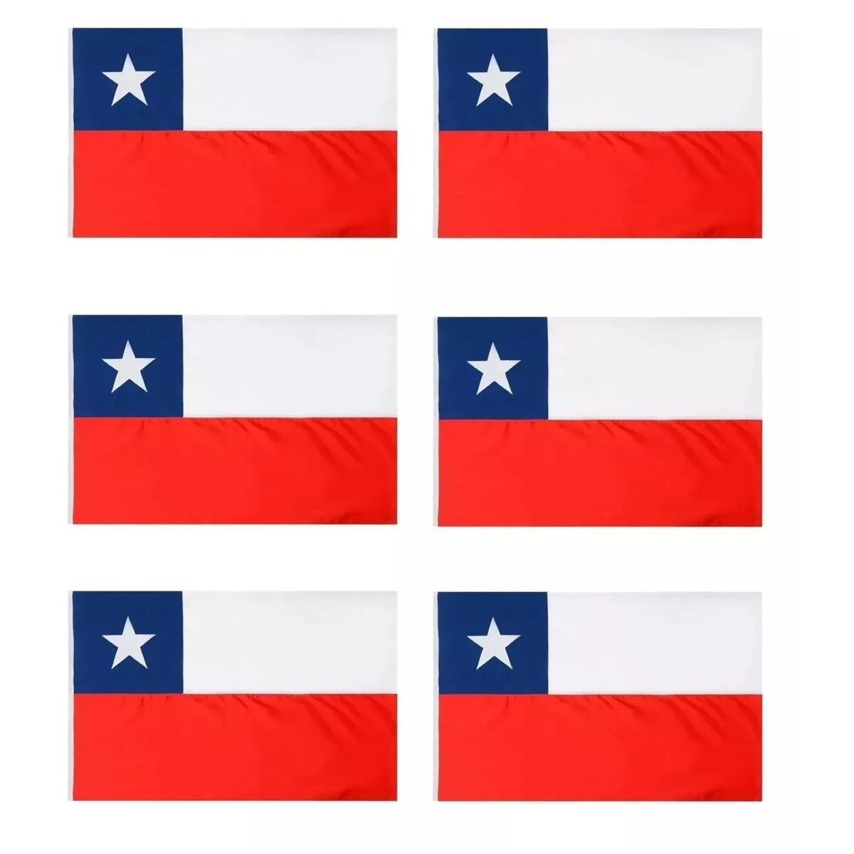 GENERICO - Pack 6 Banderas De Chile Bandera Chile Chilena 145 X 90
