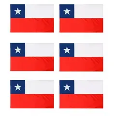 GENERICO - Pack 6 Banderas De Chile Bandera Chile Chilena 145 X 90