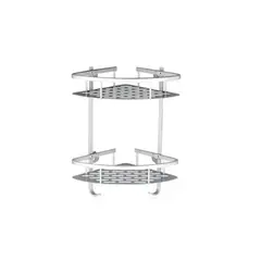 GENERICO - Repisa Mural Esquinero Baño Ducha Aluminio Inox 2 Niveles Gris