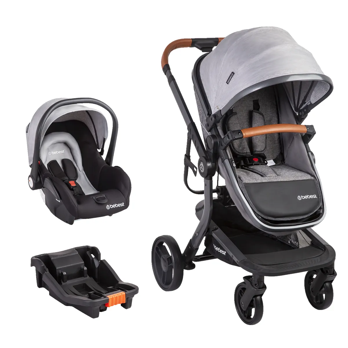 BEBESIT - Coche Travel System Taurus Gris