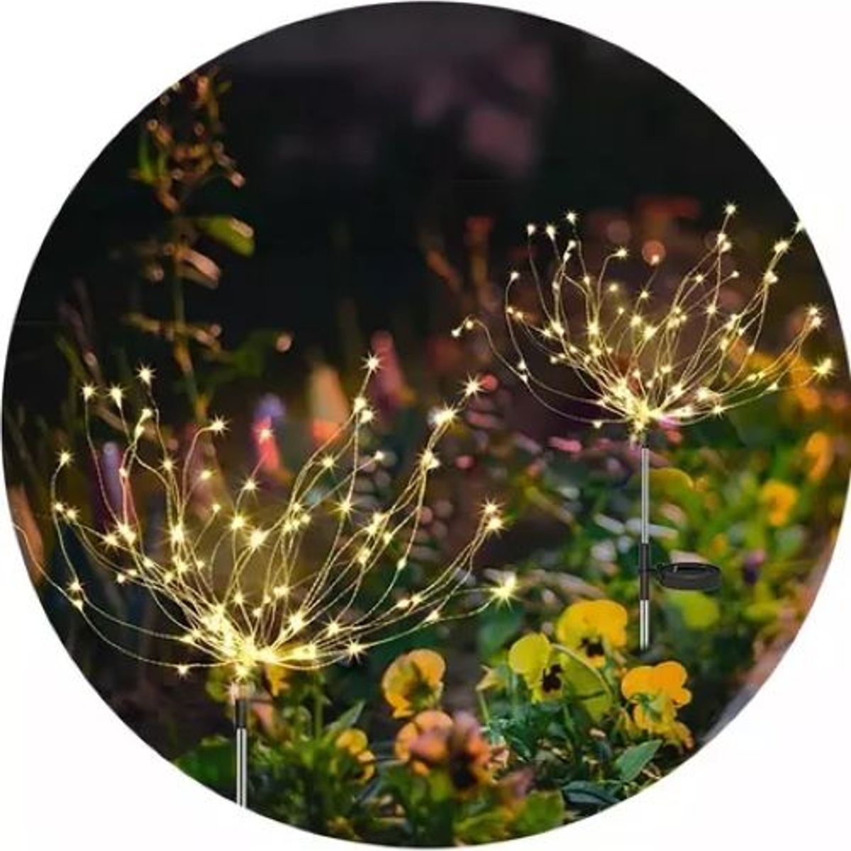 SHOP EHOME BAG - Luces Led Fuego Artificial Solares Navidad 2 Unidades color Calido