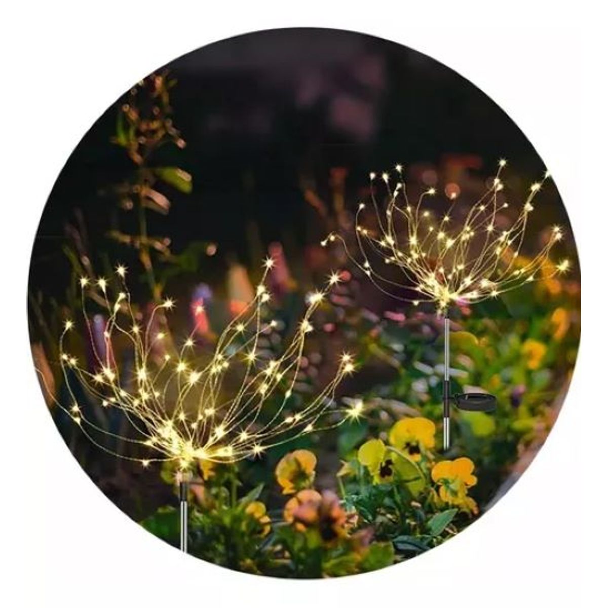 SHOP EHOME BAG - Luces Led Fuego Artificial Solares Navidad 2 Unidades color Calido