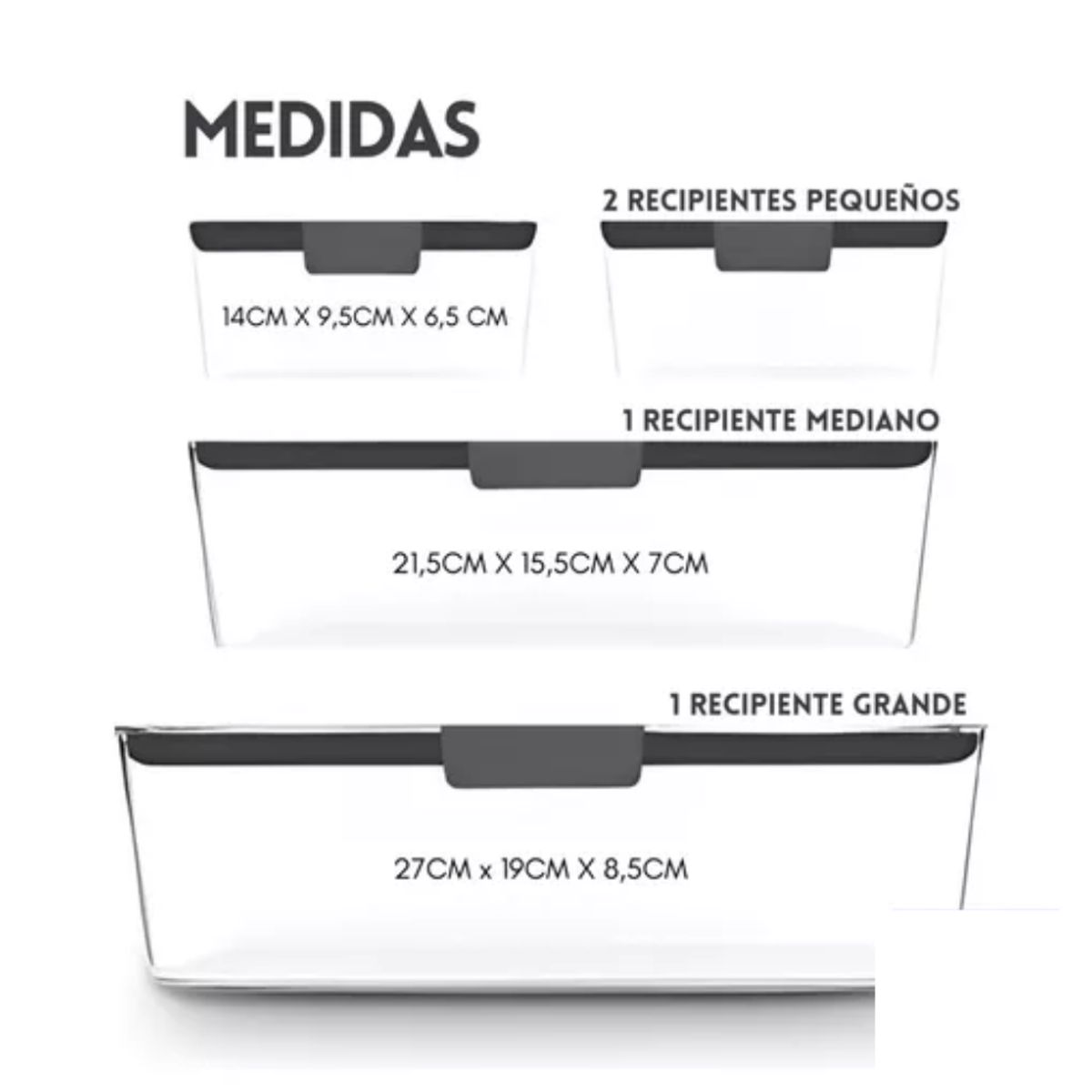 GENERICO - Contenedor De Alimentos Taper Set 4 Unids Hermetico Apilable