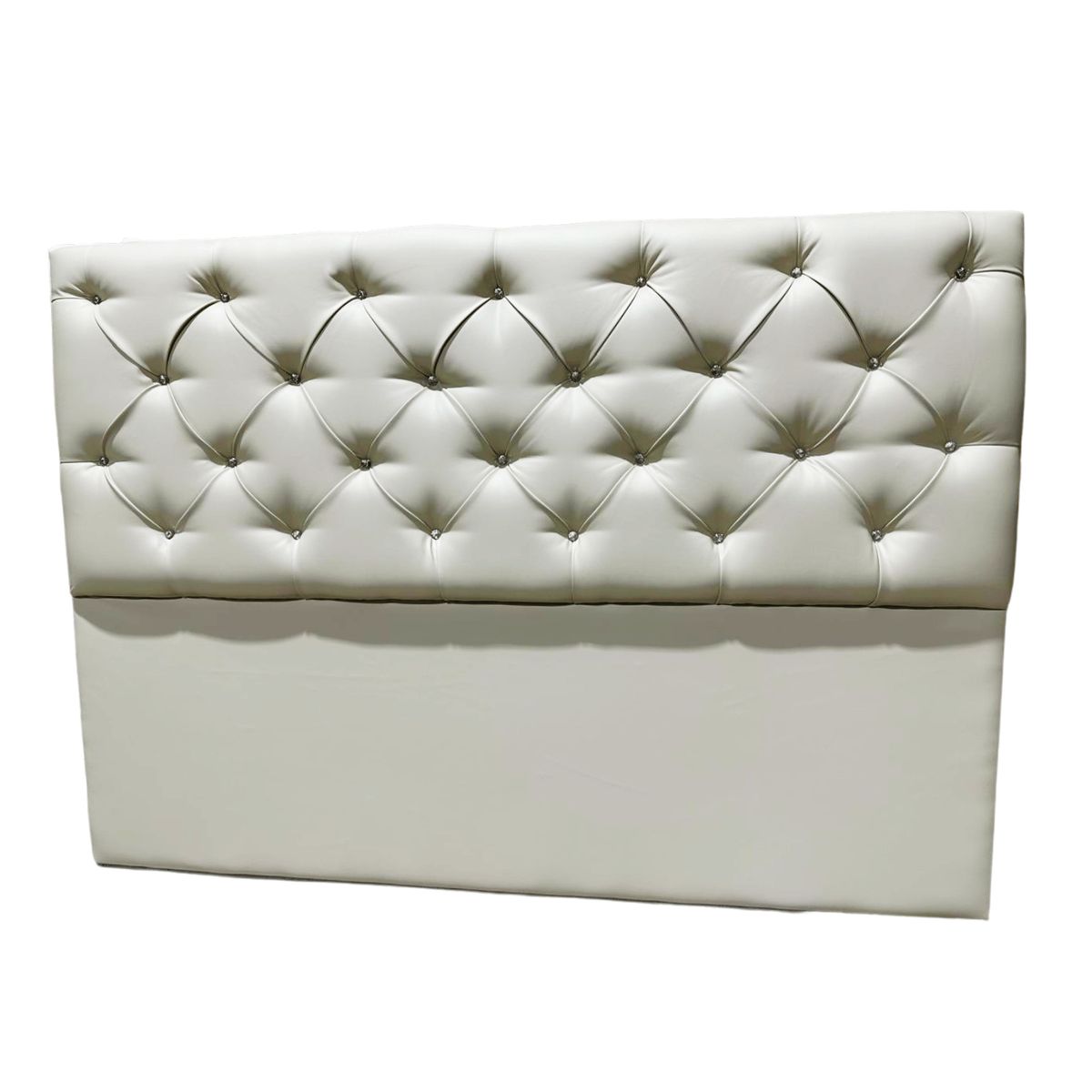 GENERICO - Respaldo Capitoné 2 Plazas Crudo Eco Cuero Diamante Rimar