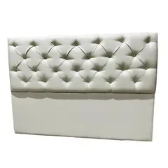 GENERICO - Respaldo Capitoné 2 Plazas Crudo Eco Cuero Diamante Rimar