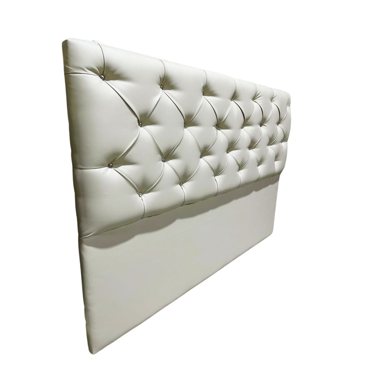 GENERICO - Respaldo Capitoné 2 Plazas Crudo Eco Cuero Diamante Rimar