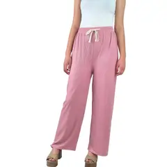 LIKE SHOP - Pantalon Palazzo Acanalado Mujer Cintura Elasticada Verano Colores 369