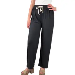 MPROPIA - Pantalon Palazzo Acanalado Mujer Cintura Elasticada Verano Colores 369