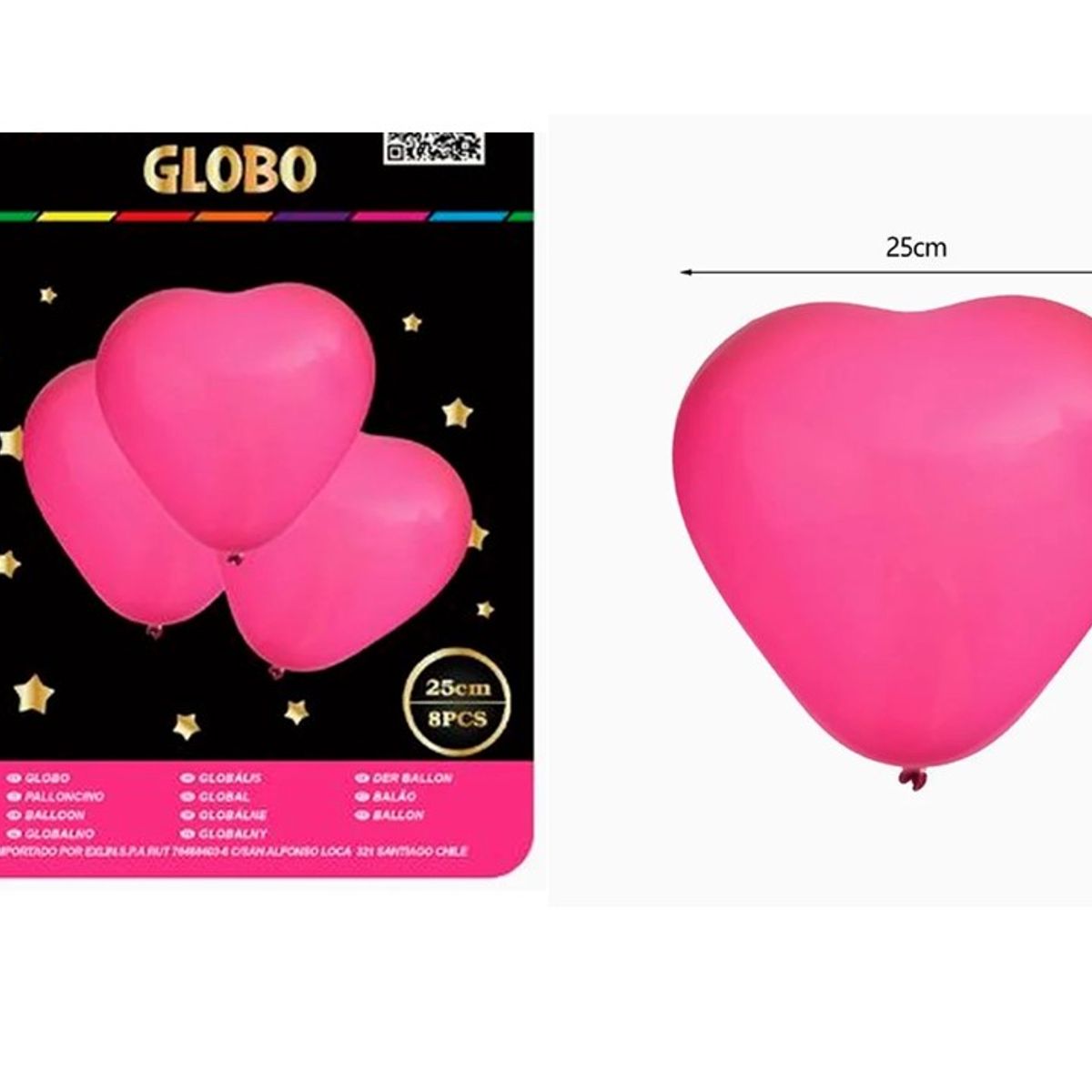 GENERICO - Globo Corazón Fucsia 25cm