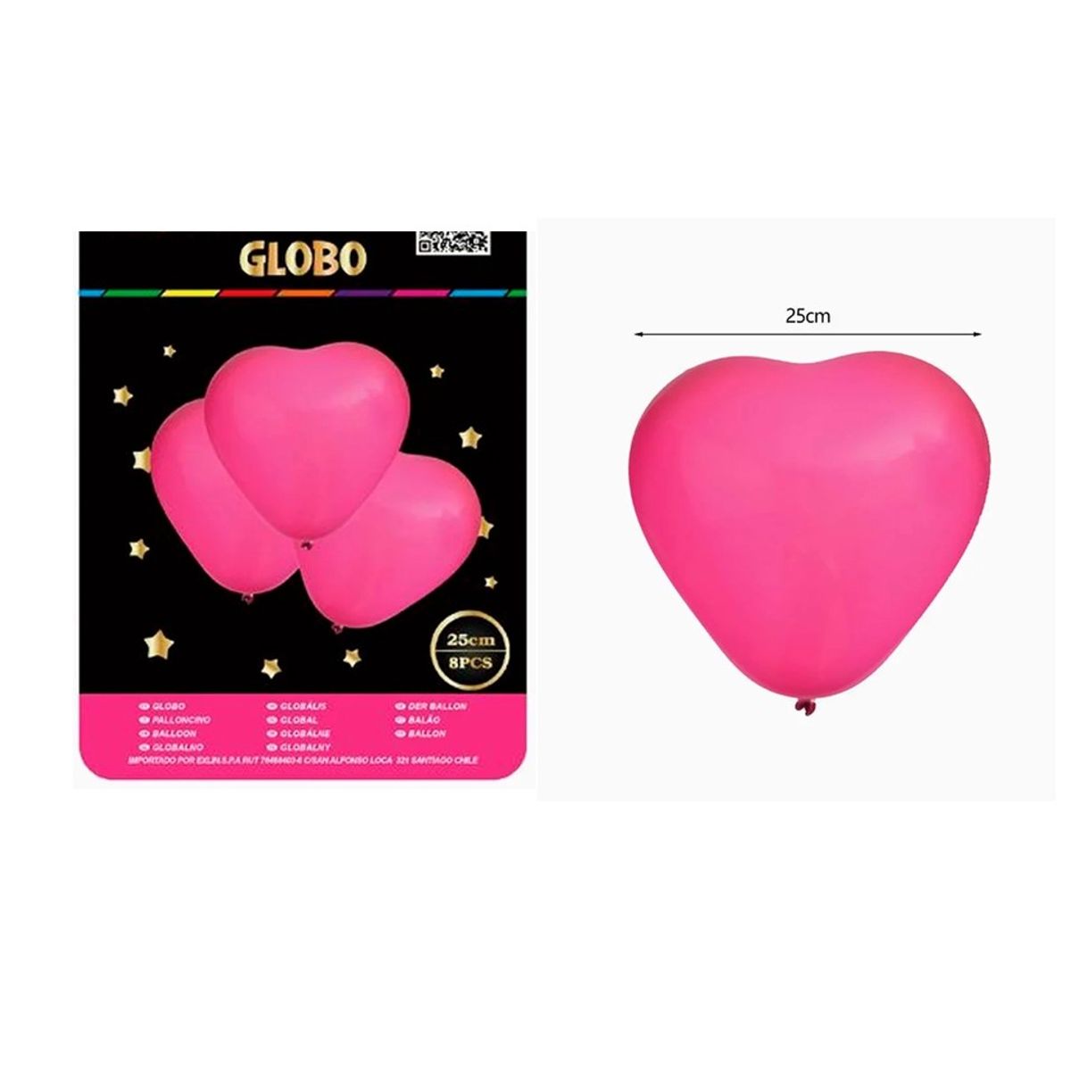 GENERICO - Globo Corazón Fucsia 25cm