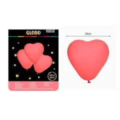GENERICO - Globo Corazón Rojo 23cm
