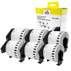 CELLBOX - Pack de 6 Rollos + Soporte Etiqueta DK 2205 - 62mm x 30.48m