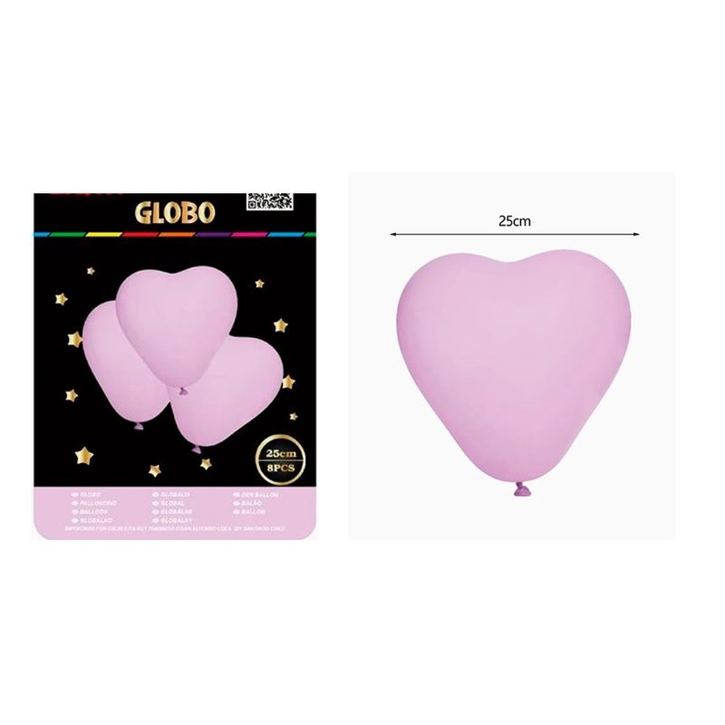GENERICO - Globo Corazón Rosa 25cm