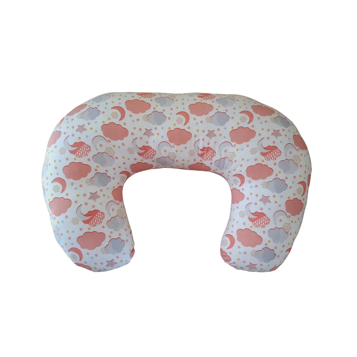 GENERICO - Cojín Lactancia - Nubes Palo Rosa con Palo Rosa Jaspeado